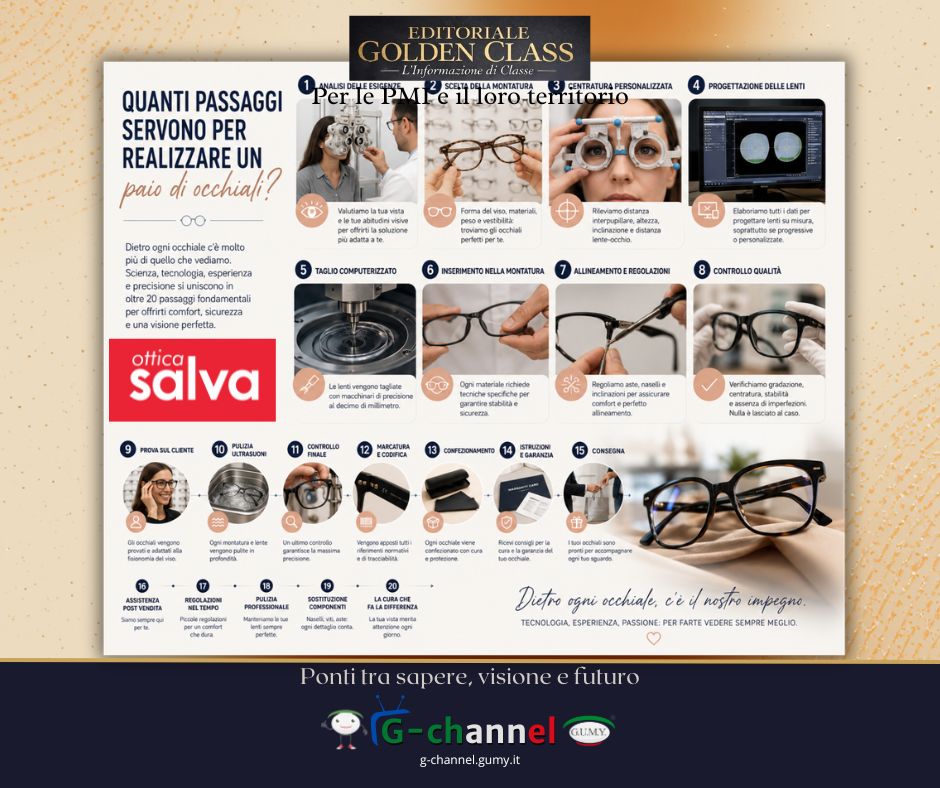 Quanti passaggi servono per realizzare un paio di occhiali?